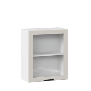 Кухонный шкаф 600 со стеклом Джамис ЛД 296.350.000.105, Белый/Кашмир в Перми - предосмотр