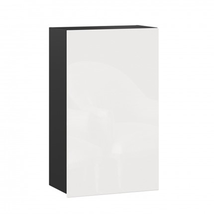 Навесной кухонный шкаф 600 высокий, Шервуд, ЛД 281.450.000.079, черный/белый глянец в Перми - изображение