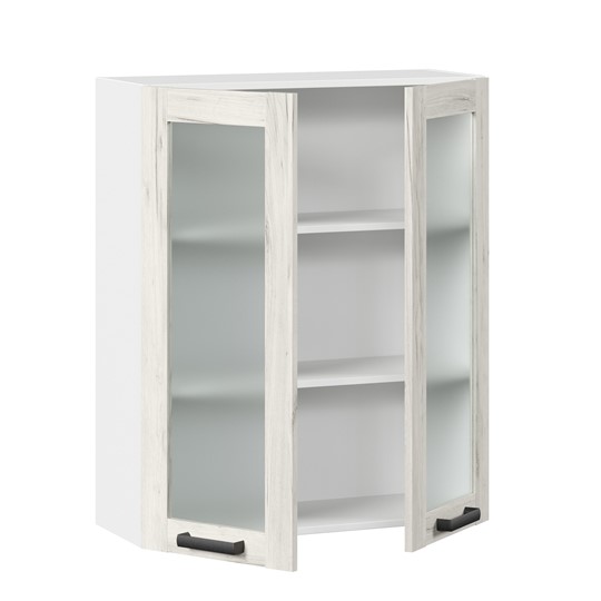 Кухонный шкаф 800 со стеклом высокий Винченца ЛД 234.460.000.040, Белый/Дуб Крафт белый в Перми - изображение 1