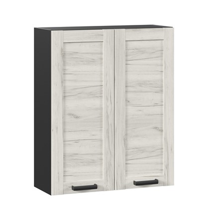 Навесной кухонный шкаф 800 высокий Винченца ЛД 234.460.000.086, Чёрный/Дуб Крафт белый в Перми - изображение