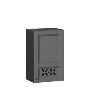 Кухонный навесной шкаф Амели-3 450 ЛД 299.330.000.028, Черный/Оникс серый в Перми - предосмотр