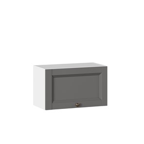 Навесной шкаф Амели-3 600 горизонтальный ЛД 299.710.000.061, Белый/Оникс серый в Перми - предосмотр