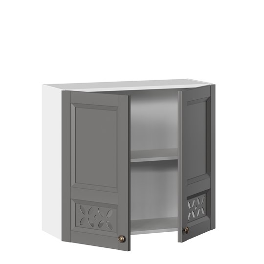 Шкаф навесной Амели-3 800 ЛД 299.360.000.033, Белый/Оникс серый в Перми - изображение 1
