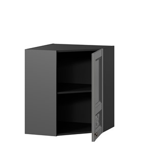 Кухонный навесной шкаф Амели-3 угловой 600 ЛД 299.610.000.056, Черный/Оникс серый в Перми - предосмотр 1