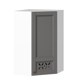 Кухонный навесной шкаф Амели-3 угловой 600 высокий ЛД 299.620.000.057, Белый/Оникс серый в Перми - предосмотр