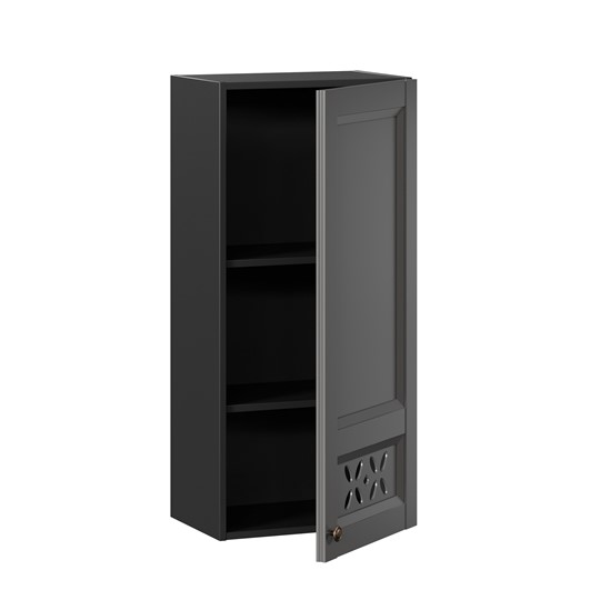 Кухонный навесной шкаф Амели-3 высокий 400 ЛД 299.420.000.041, Черный/Оникс серый в Перми - изображение 1
