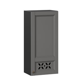 Кухонный навесной шкаф Амели-3 высокий 400 ЛД 299.420.000.041, Черный/Оникс серый в Перми - предосмотр
