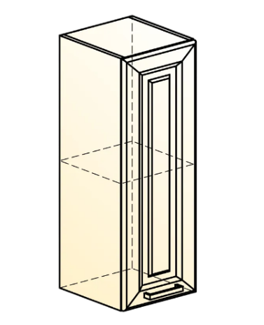 Навесной кухонный шкаф Атланта L200 H720 (1 дв. гл.) эмаль (белый/белый глянец патина золото) в Перми - изображение 1