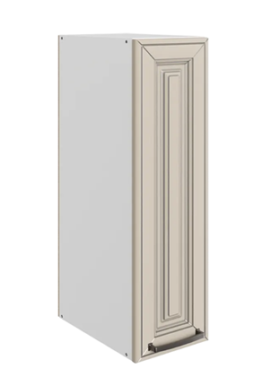 Навесной шкаф Атланта L200 H720 (1 дв. гл.) эмаль (белый/сливки патина платина) в Перми - изображение