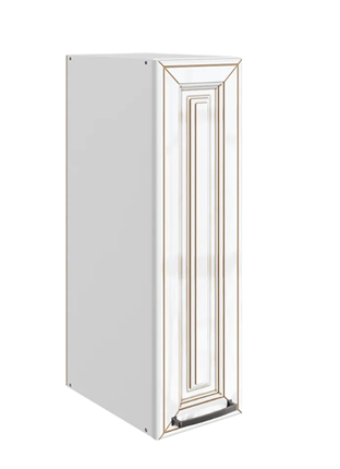 Навесной кухонный шкаф Атланта L200 H720 (1 дв. гл.) эмаль (белый/белый глянец патина золото) в Перми - изображение