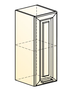 Кухонный шкаф Атланта L300 Н720 (1 дв. гл.) эмаль (белый/белый глянец патина золото) в Перми - предосмотр 1