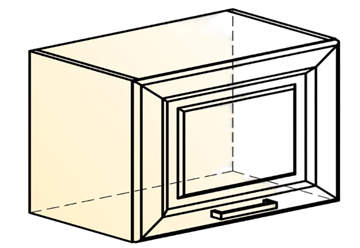Навесной шкаф Атланта L500 Н360 (1 дв. гл.) эмаль (белый/белый глянец патина золото) в Перми - предосмотр 1