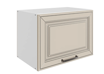 Настенный шкаф Атланта L500 Н360 (1 дв. гл.) эмаль (белый/сливки патина платина) в Перми - предосмотр
