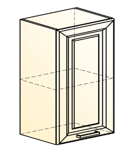 Кухонный шкаф Атланта L500 Н720 (1 дв. гл.) эмаль (белый/белый глянец патина золото) в Перми - предосмотр 1