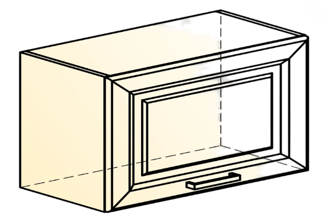 Настенный шкаф Атланта L600 Н360 (1 дв. гл.) эмаль (белый/белый глянец патина золото) в Перми - изображение 1