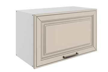 Кухонный шкаф Атланта L600 Н360 (1 дв. гл.) эмаль (белый/сливки патина платина) в Перми - предосмотр
