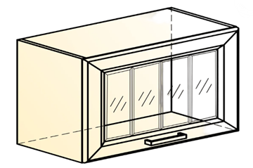 Кухонный шкаф Атланта L600 Н360 (1 дв. рам.) эмаль (белый/белый глянец патина золото) в Перми - предосмотр 1