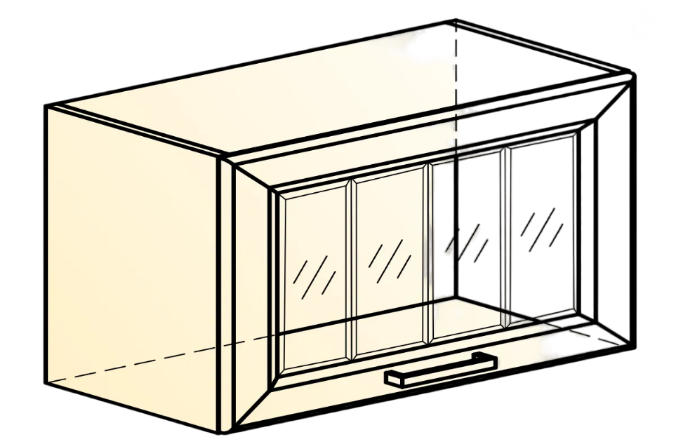 Кухонный шкаф Атланта L600 Н360 (1 дв. рам.) эмаль (белый/белый глянец патина золото) в Перми - изображение 1