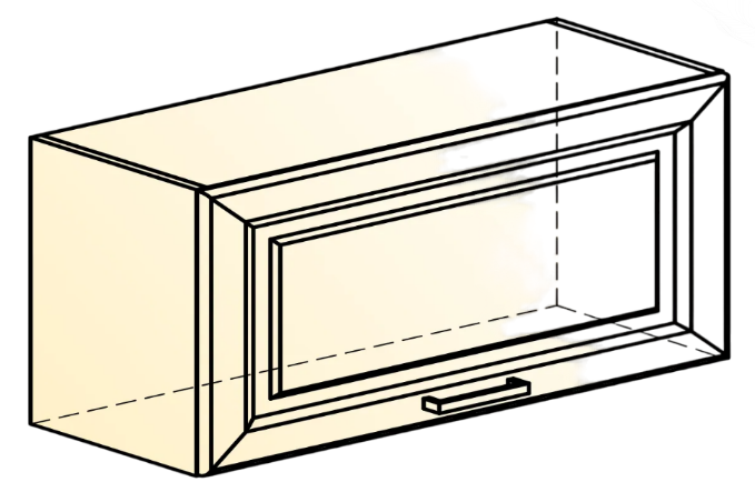 Кухонный навесной шкаф Атланта L800 Н360 (1 дв. гл.) эмаль (белый/белый глянец патина золото) в Перми - изображение 1