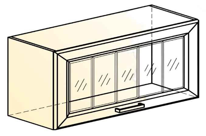 Кухонный шкаф Атланта L800 Н360 (1 дв. рам.) эмаль (белый/белый глянец патина золото) в Перми - изображение 1