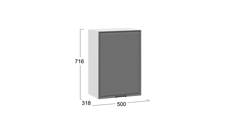 Навесной кухонный шкаф Белладжио 1В5 (Белый, Софт графит) в Перми - изображение 2