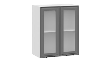 Навесной кухонный шкаф Белладжио 1В6С (Белый, Софт графит) в Перми