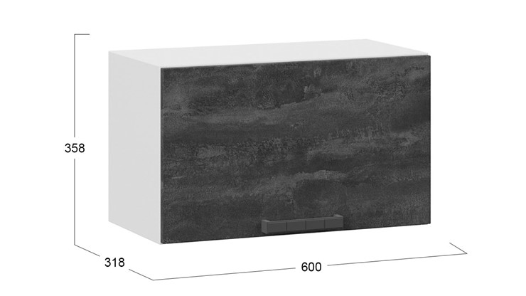 Шкаф кухонный Детройт 1В6Г (Белый/Угольный Камень) в Перми - изображение 2