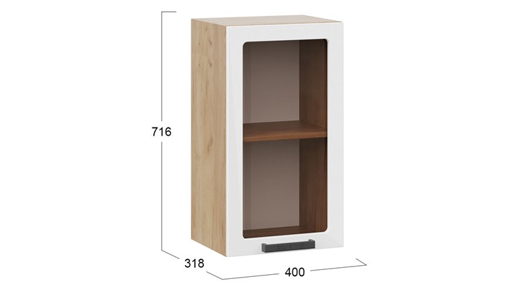 Кухонный шкаф Детройт исп. 2 1В4С (Дуб крафт золотой/Белый глянец) в Перми - изображение 2