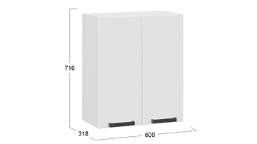 Кухонный шкаф Детройт исп. 2 1В6 (Белый/Белый глянец) в Перми - предосмотр 2