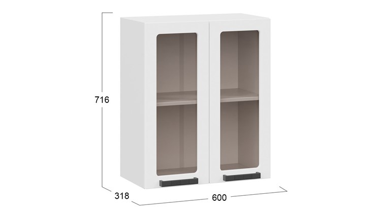 Кухонный шкаф Детройт исп. 2 1В6С (Белый/Белый глянец) в Перми - изображение 2