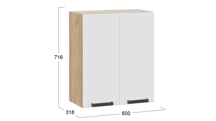 Кухонный шкаф Детройт исп. 2 1В6 (Дуб крафт золотой/Белый глянец) в Перми - изображение 2