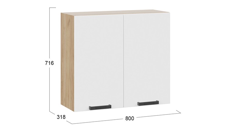 Кухонный шкаф Детройт исп. 2 1В8 (Дуб крафт золотой/Белый глянец) в Перми - изображение 2