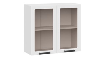 Навесной кухонный шкаф Детройт исп. 2 1В8С (Белый/Белый глянец) в Кунгуре