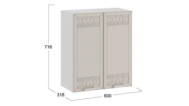 Шкаф на кухню Долорес 1В6 (Белый/Крем) в Перми - изображение 2