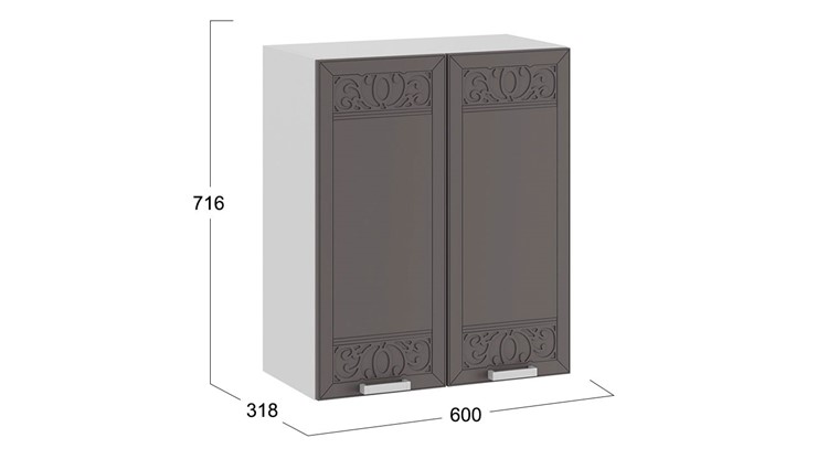 Шкаф настенный Долорес 1В6 (Белый/Муссон) в Перми - изображение 2