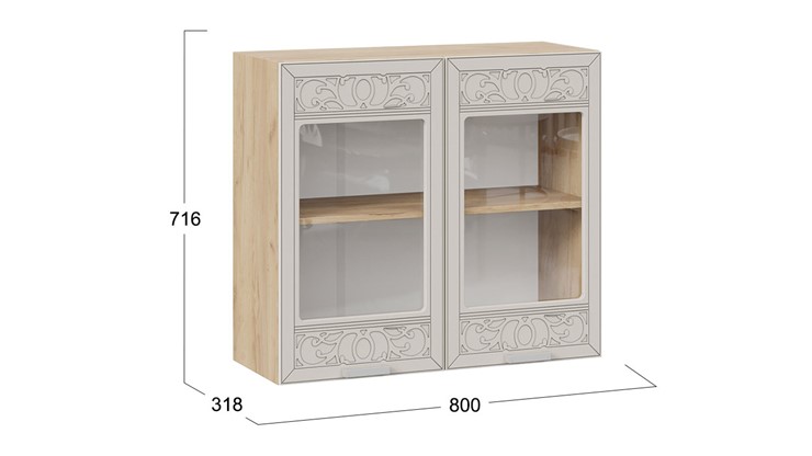 Кухонный навесной шкаф Долорес 1В8С (Дуб крафт золотой/Крем) в Перми - изображение 2