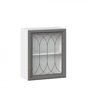 Настенный шкаф Джелатто 600 со стеклом ЛД 241.350.000.105, Белый/Оникс серый в Кунгуре