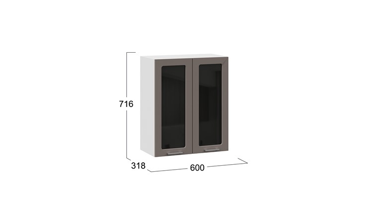 Навесной шкаф Габриэлла 1В6С (Белый/Муссон) в Перми - изображение 2