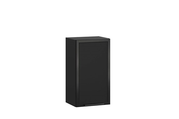 Шкаф навесной Герда 400 со вставкой 279.320.000.090 (Чёрный/Чёрный) в Перми - изображение