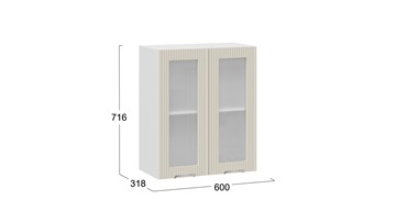 Навесной шкаф Кимберли 1В6С (Белый, Крем) в Перми - предосмотр 2