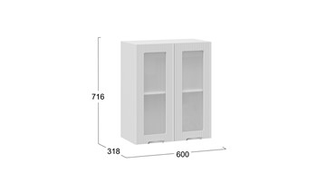 Настенный шкаф Кимберли 1В6С (Белый, Сноу) в Перми - предосмотр 2