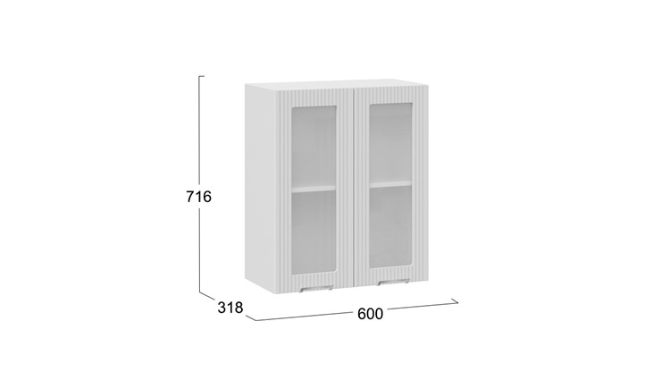 Настенный шкаф Кимберли 1В6С (Белый, Сноу) в Перми - изображение 2