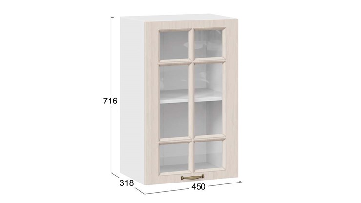 Настенный шкаф Лина 1В45С (Белый/Крем) в Перми - изображение 2