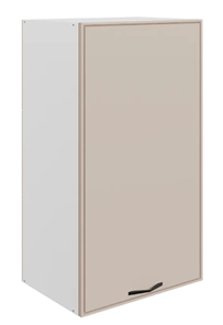 Навесной шкаф Монако L450 Н900 (1 дв. гл.), белый/фрапучино матовый в Кунгуре