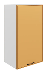 Кухонный шкаф Монако L450 Н900 (1 дв. гл.), белый/охра матовый в Кунгуре