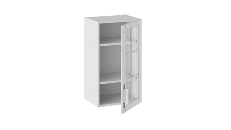 Кухонный шкаф Прованс (Белый глянец/Санторини светлый) со стеклом В_72-40_1ДРс в Перми - изображение 1