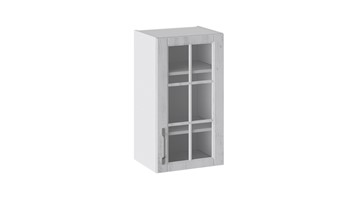 Кухонный шкаф Прованс (Белый глянец/Санторини светлый) со стеклом В_72-40_1ДРс в Перми