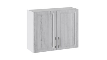 Навесной кухонный шкаф Прованс (Белый глянец/Санторини светлый) В_72-90_2ДР в Кунгуре