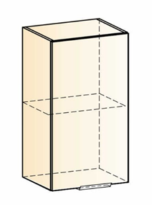 Шкаф на кухню Стоун L400 Н720 (1 дв. гл.) (белый/джелато софттач) в Перми - предосмотр 1