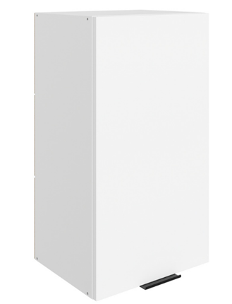 Шкаф на кухню Стоун L400 Н720 (1 дв. гл.) (белый/джелато софттач) в Перми - изображение